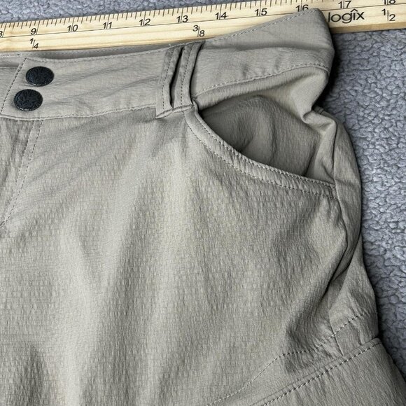 Prana Convertible Cargo Pants Womens 10 Light Brown Nylon Zip Off Hiking Outdoor - Picture 7 of 13